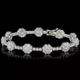 thumbnail image 1 of Sparkle Jewels Round Cubic Zirconia Floral Tennis Bracelet 14K White Gold Plated, 1 of 3
