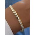 thumbnail image 1 of Sparkle Jewels Round Cubic Zirconia Women's Heart Tennis Bracelet 14K Yellow Gold Plated, 1 of 4
