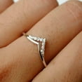 thumbnail image 1 of Sparkle Jewels Round Cut Cubic Zirconia Women's V Shaped Wedding Band Ring 14K Yellow Gold Plated Silver, 1 of 5