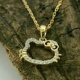 thumbnail image 1 of Sparkle Jewels White Cubic Zirconia Women's Cat Pendent Necklace 14K Yellow Gold Plated, 1 of 2