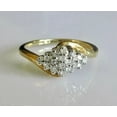 thumbnail image 1 of Sparkle Jewels White Round Cut Diamond Engagement Cluster Ring 14K Yellow Gold Plated, 1 of 3