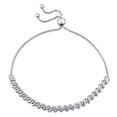 thumbnail image 1 of Sparkle Jewels Women's Cubic Zirconia Tennis Adjustable Bolo Bracelet 14K White Gold Finish Silver, 1 of 3