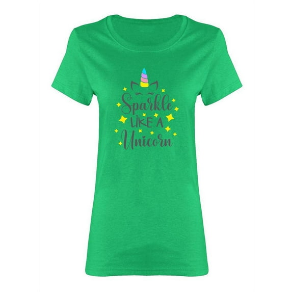Sparkle Like A Unicorn Quote Shaped T-Shirt Women -Image by Shutterstock, Female Small