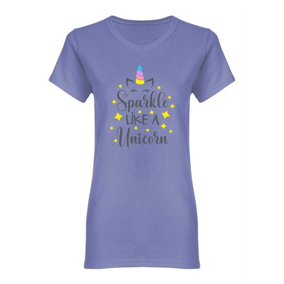 Sparkle Like A Unicorn Quote Shaped T-Shirt Women -Image by Shutterstock, Female x-Large