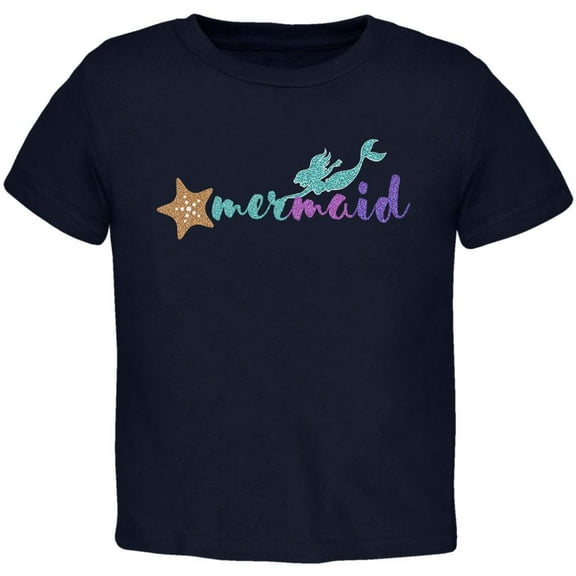 Sparkle Mermaid Toddler T Shirt Navy 3T