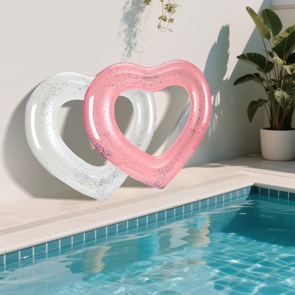 Sparkle Metallic Inflatable Swim Ring Enhanced Flotation Support for Poolside Relaxation Beach Water Activities Summer Outdoor Water Leisure Essential