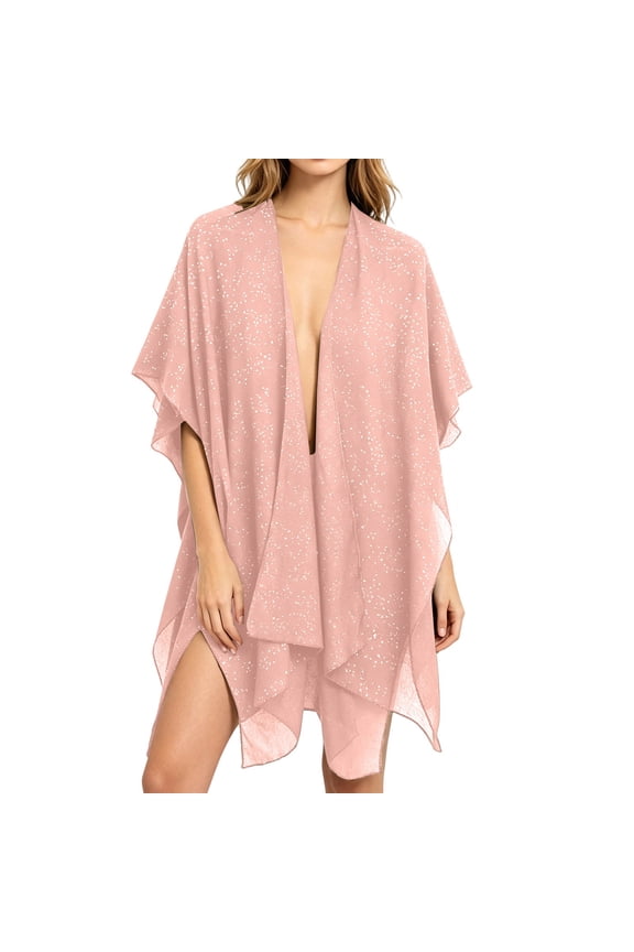Sparkle Metallic Shawl Wrap for Women Formal Dress Evening Party Wedding Guest Cardigan Lightweight Cover Up Scarf Beige Free Size
