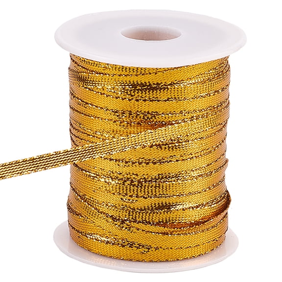Sparkle Nylon Ribbon for Dreadlock Braiding Rope Gift Wrapping Ornament Hanging Gold 1/4 inch(5mm)