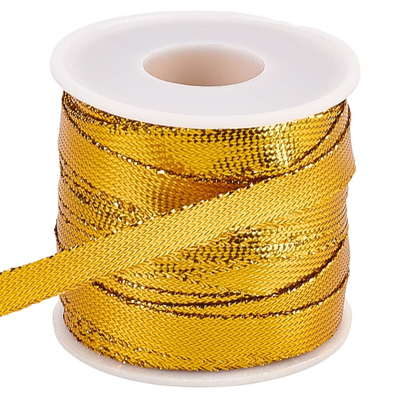 Sparkle Nylon Ribbon for Dreadlock Braiding Rope Gift Wrapping Ornament Hanging Gold 3/8 inch(11mm)