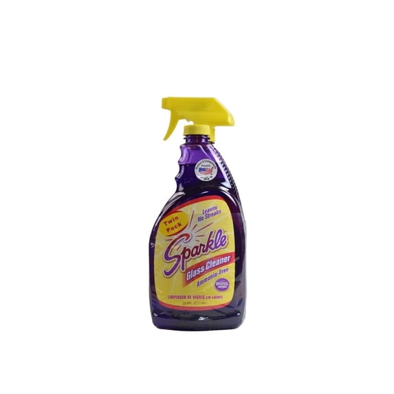 Sparkle Glass Cleaner Spray Bottle 2-Pack, Ammonia-Free Original Formula Heavy Duty Glass Cleaner, Leaves No Streaks, 33.8 FL OZ Spray Bottles (Pack of 1)