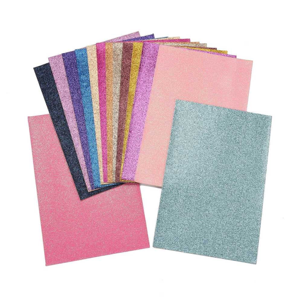 Sparkle PU Leather Fabric Self-adhesive Fabric for Shoes Bag Sewing Patchwork DIY Craft Appliques Mixed Color 30x20x0.1cm