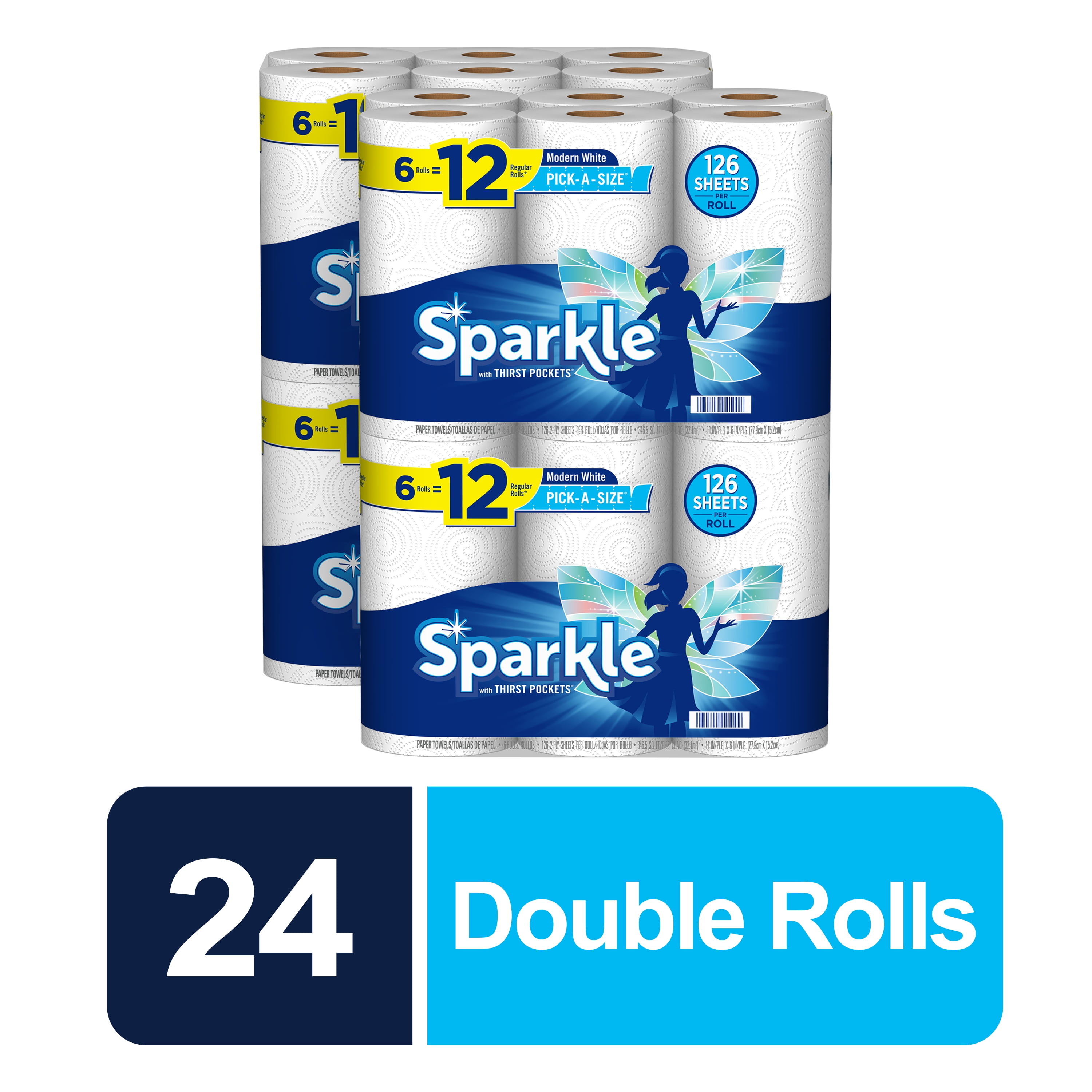 Sparkle Paper Towels, 24 Double Rolls, Pick-A-Size