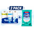 thumbnail image 1 of Sparkle Paper Towels 6 Double Rolls + Clorox Disinfecting Wipes To-Go Pack Bundle, 2 Pack Cleaning Essentials Set, 1 of 5
