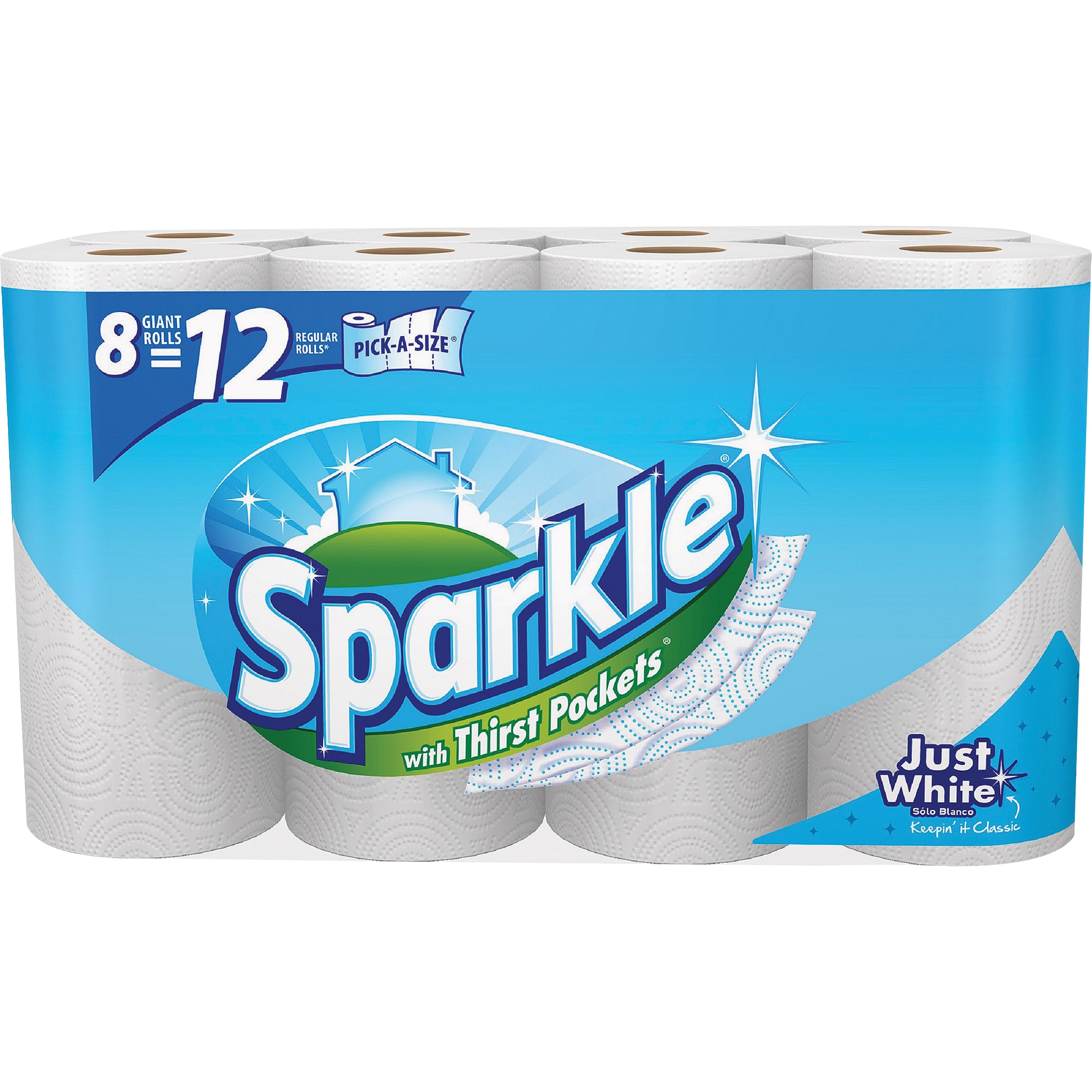 Sparkle Paper Towels, Pick-A-Size, 8 Giant Rolls - image 1 of 7