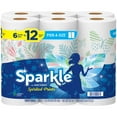 Sparkle PickASize Paper Towels, AIF4 Spirited Prints, 6 Double Rolls