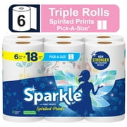 Sparkle Pick-A-Size Paper Towels, Spirited Prints, 6 Triple Rolls, Everyday Paper Towel