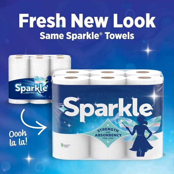 Sparkle Pick-a-Size Paper Towels, Multi-Color, 6 Double Rolls