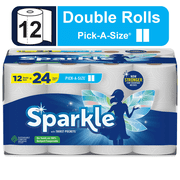 Sparkle Pick-a-Size Paper Towels, White, 12 Double Rolls