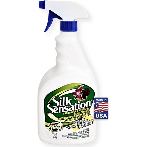 Sparkle Plenty Silk Sensation Artificial Flower & Leaf Cleaner and Shine - Flower Dusting - Silk Cleaner No Wipe - Drip Dry Cleaning Supplies for Artificial Tree (32oz)