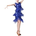 thumbnail image 1 of Sparkle Retro Fringe Sequin Vintage Dance Performance Event Outfit Dress Blue, 1 of 8