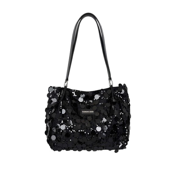 Sparkle Sequin Large Capacity Tote Bag Versatile Shoulder Commute Handbag for Daily Outing Carnival Match