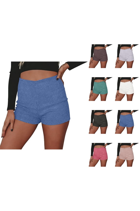 Sparkle Shorts for Women 2026 Summer Elastic High Waist Rhinestones Bodycon Booty Shorts for Dance Party Clubwear