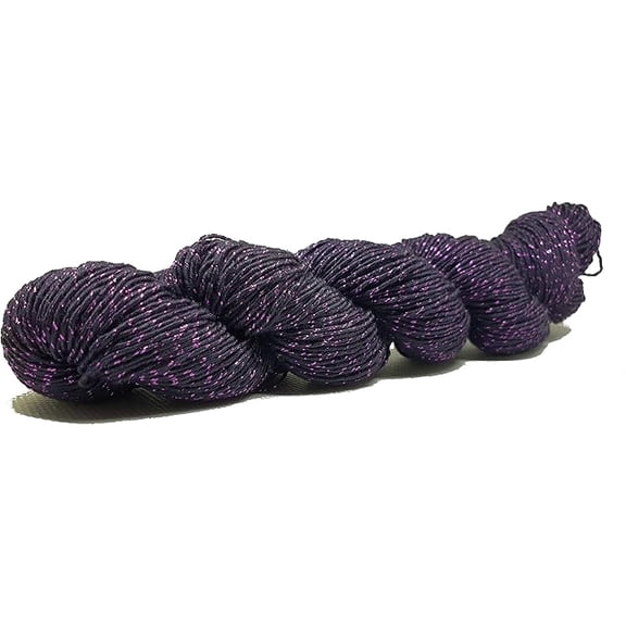 Sparkle Silk Yarn: Silk Shimmer Sparkle & Shine Yarn Iridescent Sparkle Yarn - 50 GR Pure Mulberry Silk Yarn - Knit, Crochet, Weave, Baby Yarns (PURPLE),Pack of 1