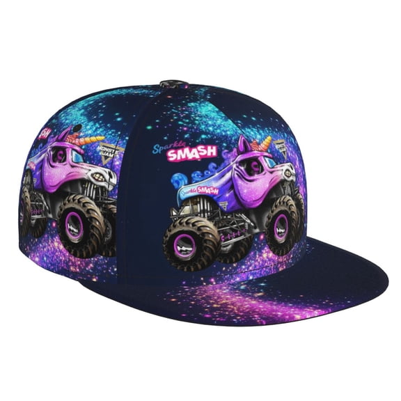 Sparkle Smash Trucks Brim Bill Baseball Cap Adjustable Snapback Hat Hip Hop Dad Caps Men Women