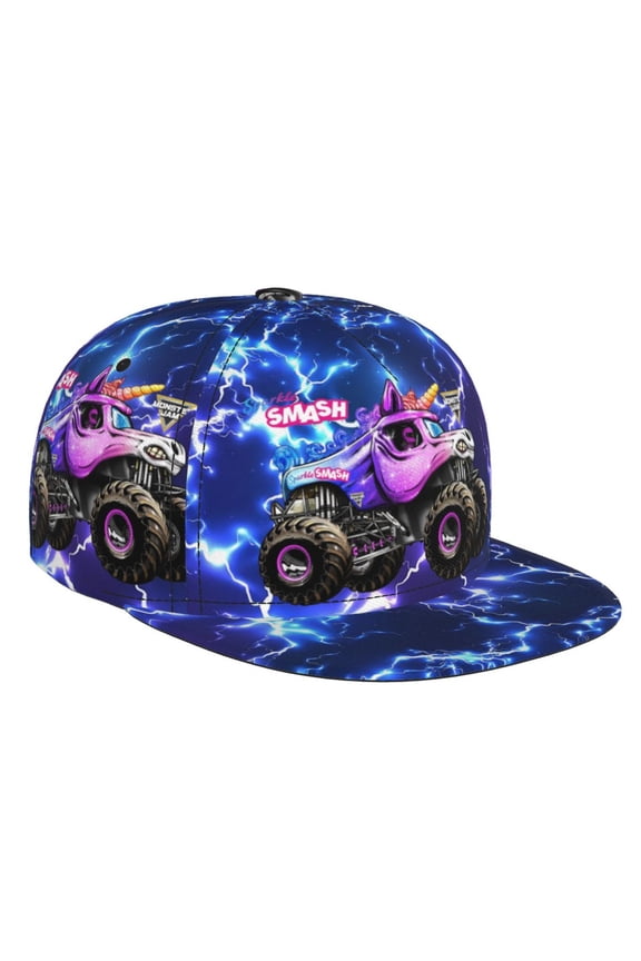 Sparkle Smash Trucks Brim Bill Baseball Cap Adjustable Snapback Hat Hip Hop Dad Caps Men Women