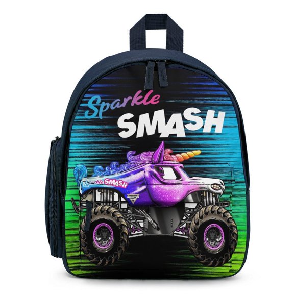 Sparkle Smash Trucks Lightweight Backpack Shoulder Bags Small Bookbag Daypack Travel Camping