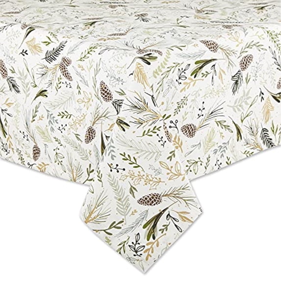 DII Sparkle Sprigs Printed Tablecloth, 60x84"