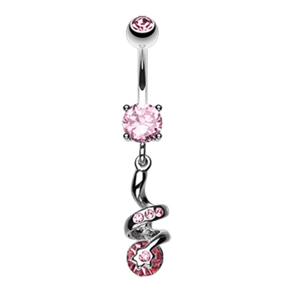 Sparkle Star Gem Swirl Belly Button Ring Walmart