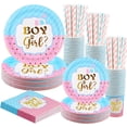 Sparkle & Surprise Gender Reveal Party Supplies 24 Guest Pack, Boy