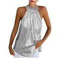 thumbnail image 1 of Sparkle Tank Tops for Women Sparkly Sequin Sleeveless Camisole Party Shiny Vest Top Club Shimmer Metallic Blouses, 1 of 5