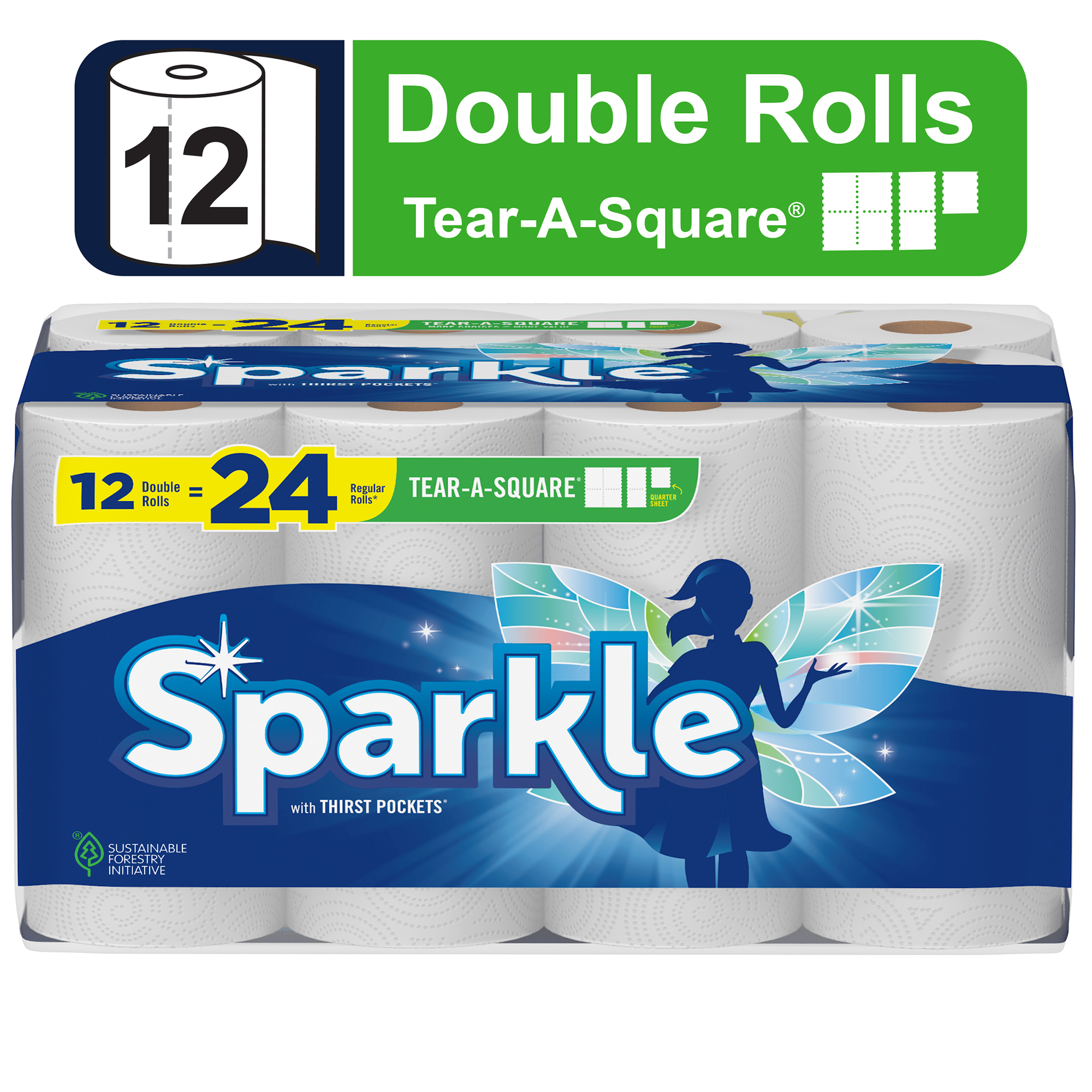 2X Hill Country Fare InventASize Double Roll Paper Towels 8 ct