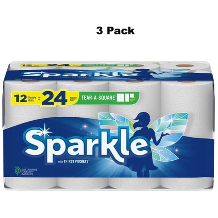 Sparkle Tear-A-Square Paper Towels, 36 Double Rolls