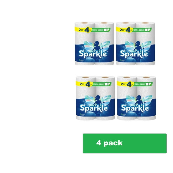 Sparkle Tear-a-Square Paper Towels, 4 Double Rolls