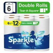Sparkle Tear-a-Square Paper Towels, 6 Double Rolls