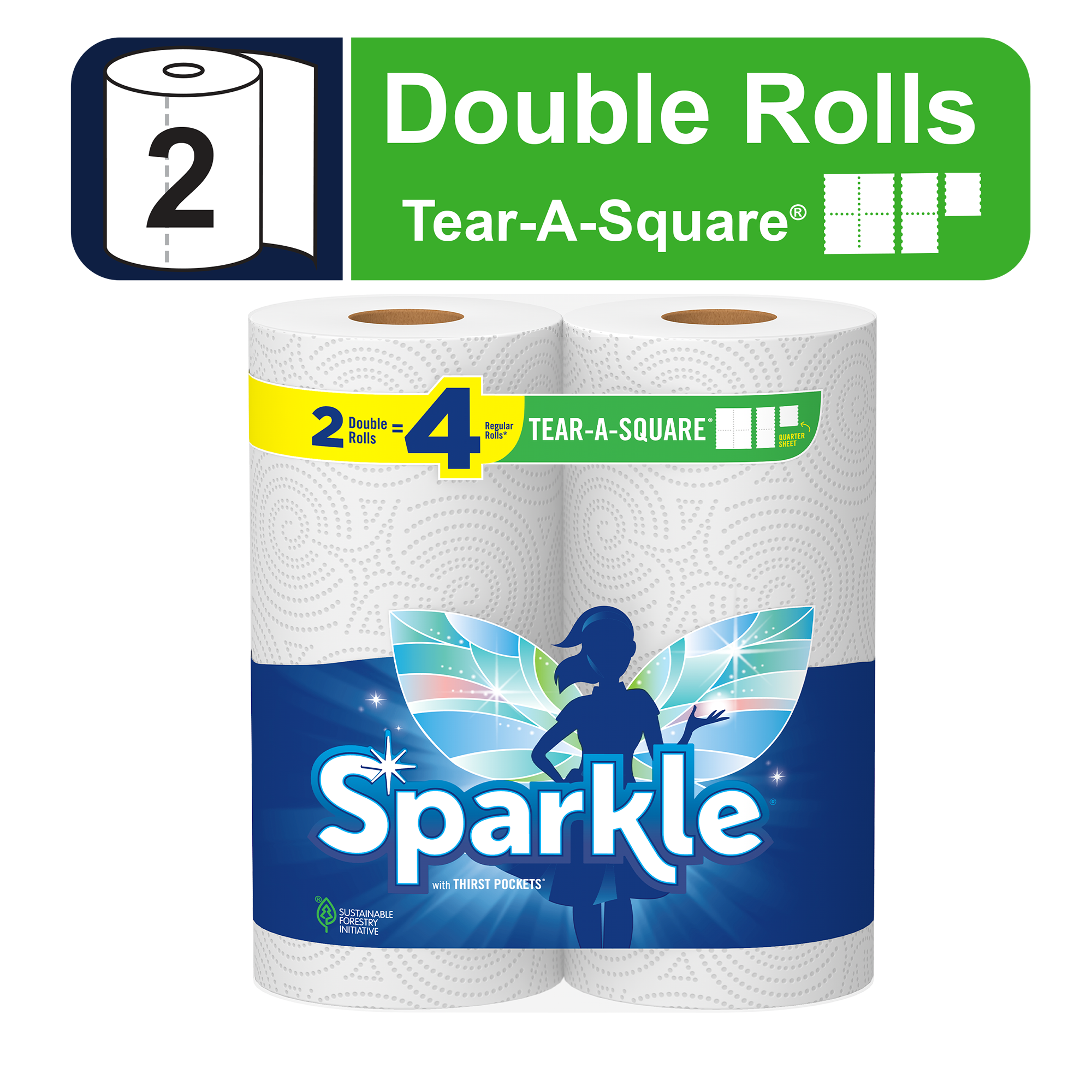 Bounty SelectaSize Paper Towels, 2 Triple Rolls, White