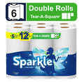 thumbnail image 1 of Sparkle Tear-a-Square Double Roll has 110 2-ply sheets Paper Towels, 6 Double Rolls, 1 of 7