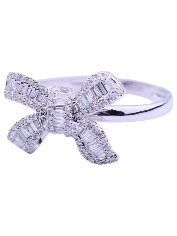 Sparkle White Gems Silver Selected Engagement Fingerg Ring