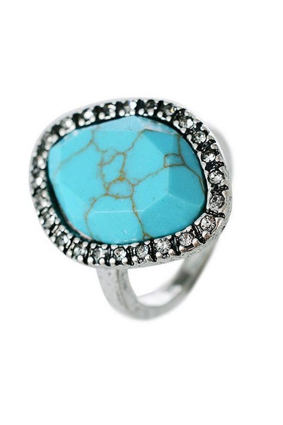 Womens Carved Stone Ring