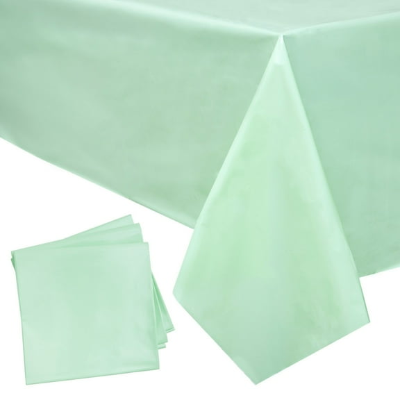 Sparkle and Bash Mint Green Plastic Tablecloth 3-Pack - 54 x 108 in, Disposable Mint Green Table Cover - Weddings, Birthdays, Bridal & Baby Showers - Waterproof & Easy Cleanup