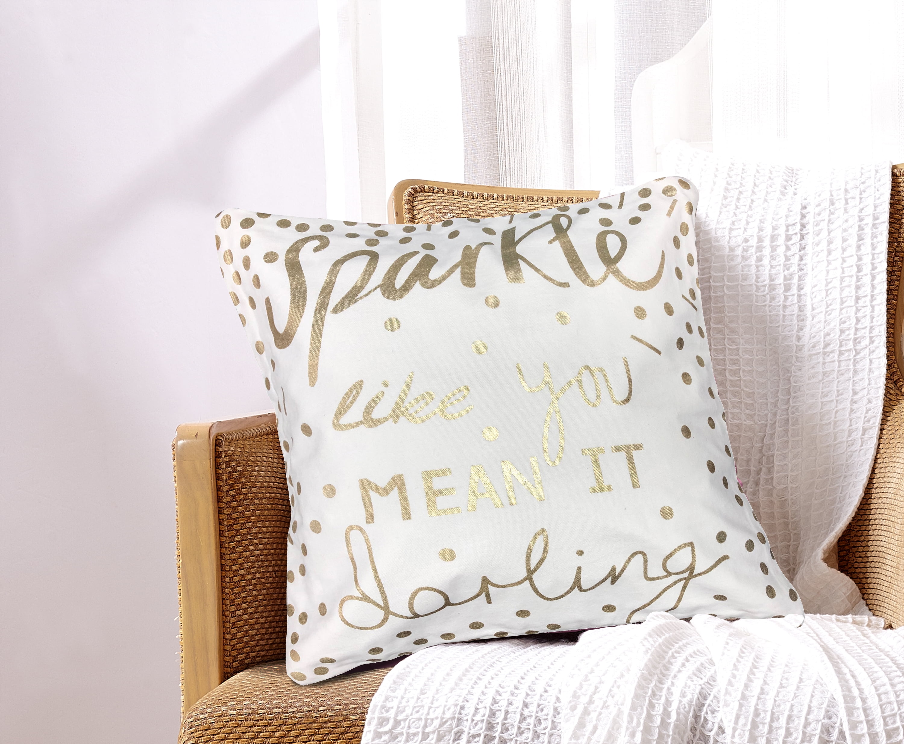 Sparkle like you mean it Throw Pillow 18x18 Adult