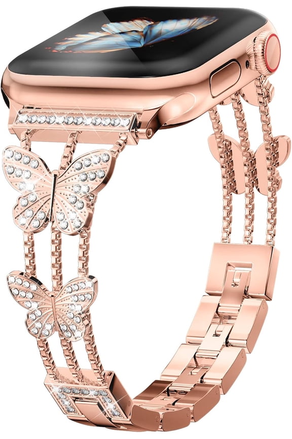 Sparkle to your watch with the Metal Diamond Starlight Band - compatible with Apple Watch Series 8/7/6/5/4/3/2/1/SE/Ultra - shiny and stylish for women