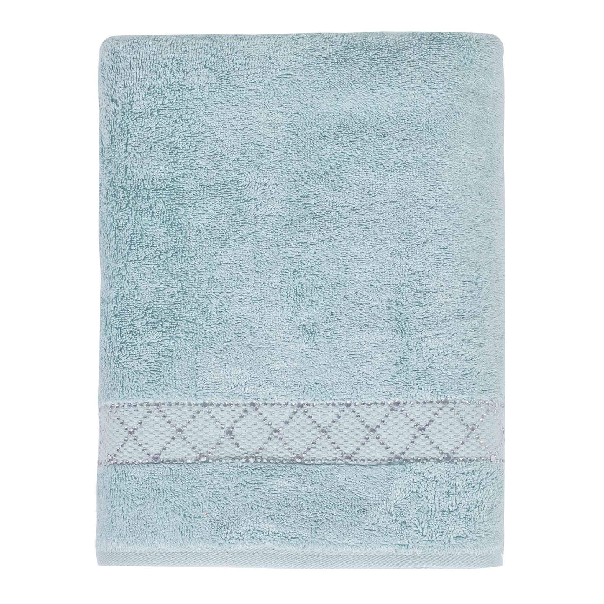 Sparkles Home  Atlas Rhinestone Bath Towel Aqua