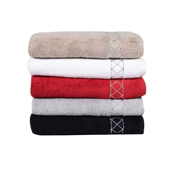 Sparkles Home  Atlas Rhinestone Bath Towel Black