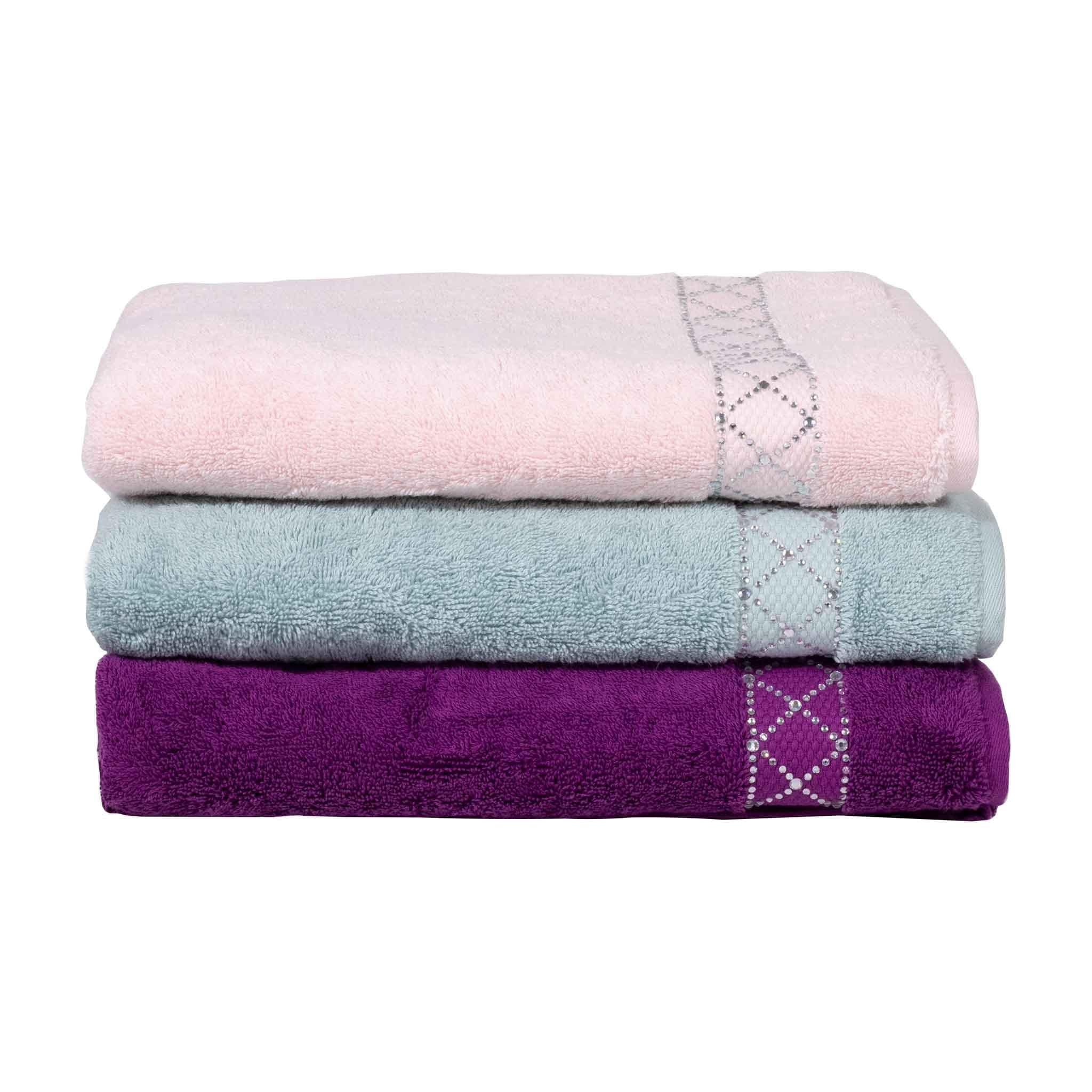 Sparkles Home  Atlas Rhinestone Bath Towel Pink