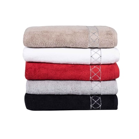 Sparkles Home Atlas Rhinestone Bath Towel Red