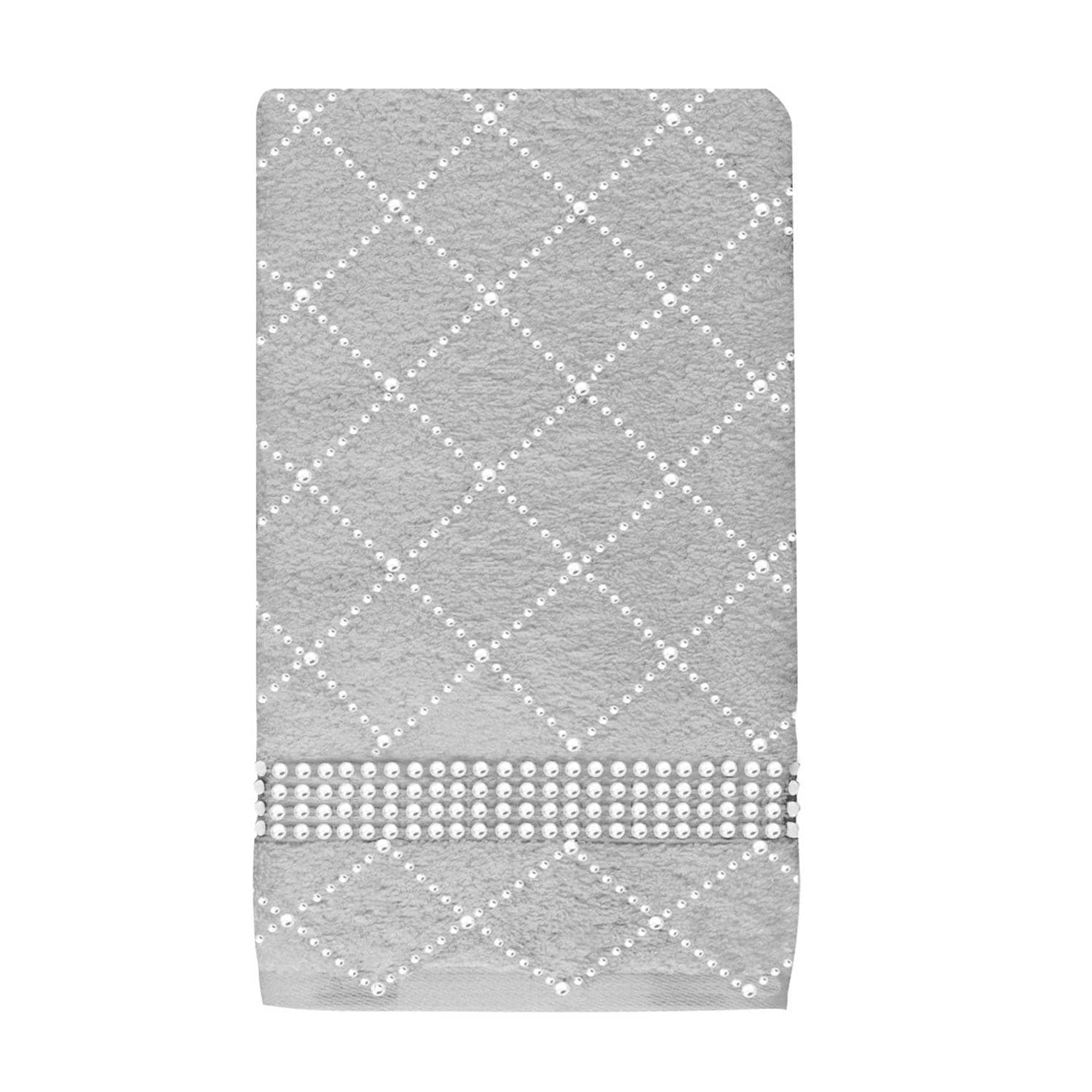 Sparkles Home  Atlas Rhinestone Hand Towel (Set of 2) Gray